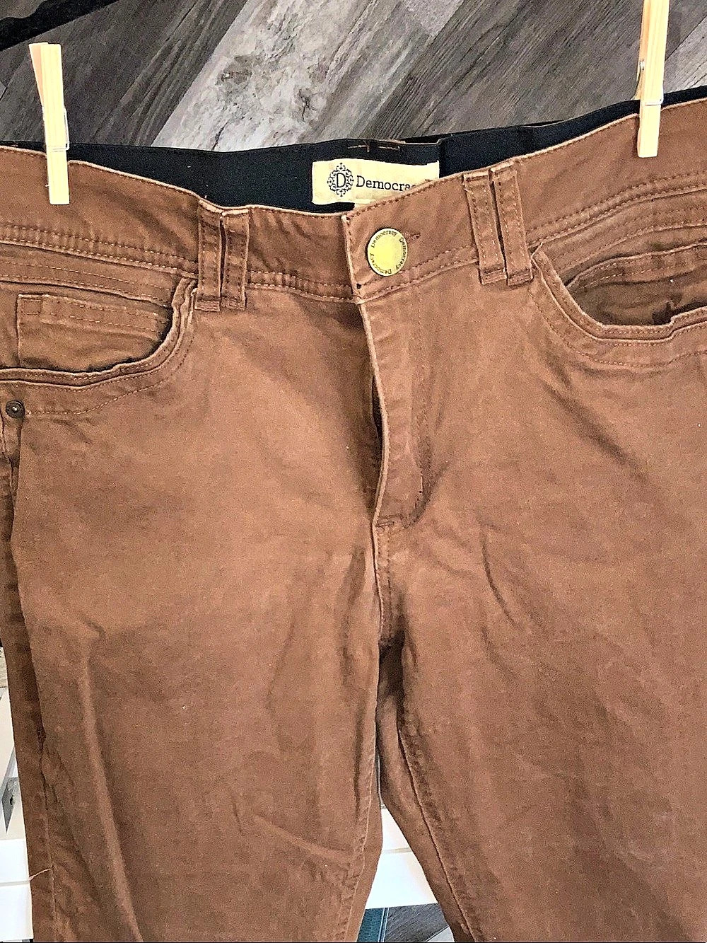 Democracy Ab Solution Itty Bitty Boot Cut or Skinny Pants Skinny Jeans Brown